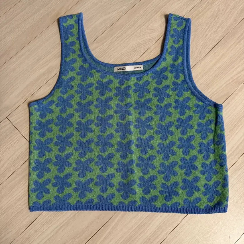 [BUNJANG] Mixxo Floral Knit Sleeveless Top - Size M / Mixxo 꽃무늬 니트 민소매 M