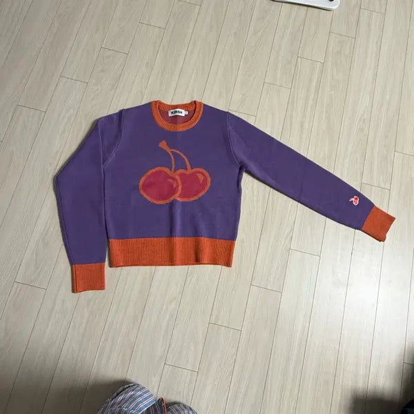[BUNJANG] Kirsh Purple Cherry Knit Sweater / 키르시 퍼플 체리 니트
