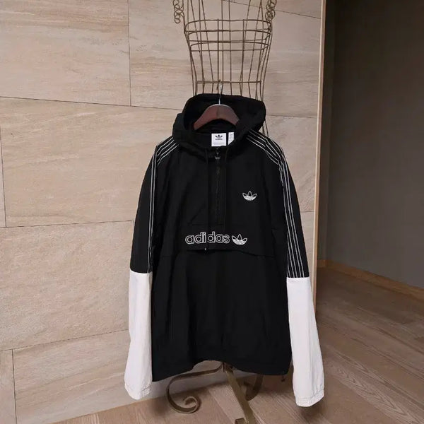 [BUNJANG] Adidas Men's Hooded Anorak Jacket XL / [XL] 아디다스 남성 후드 아노락 자켓