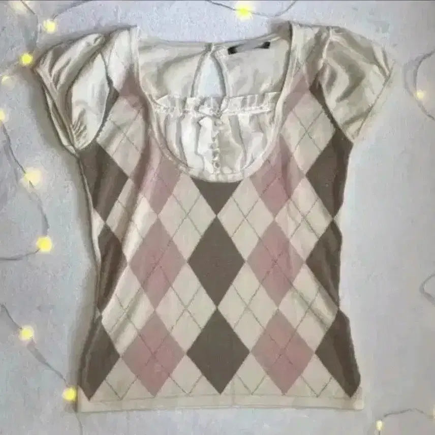[BUNJANG] Latte Hime Gyaru Argyle Knit Dress / 잉그니 로걀탑 라떼 히메 갸루 리즈리사 트랄랄라 세실맥비 아가일
