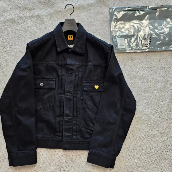 [BUNJANG] Human Made Human Tasting Denim Jacket Black M / 휴먼메이드 휴먼테이스팅 데님자켓/ M사이즈
