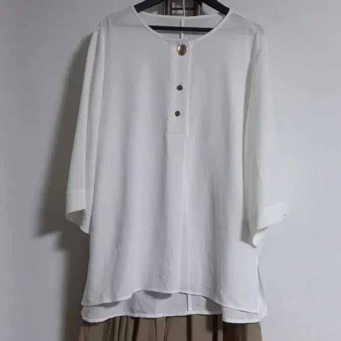 [BUNJANG] White Round Neck Blouse / 화이트 라운드넥 블라우스 99
