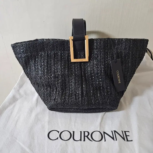 [BUNJANG] Couronne Raffia 3-Way Tote Shoulder Bag / [새상품] 쿠론 라피아 쓰리웨이 토트 숄더 복조리백 정가24.8