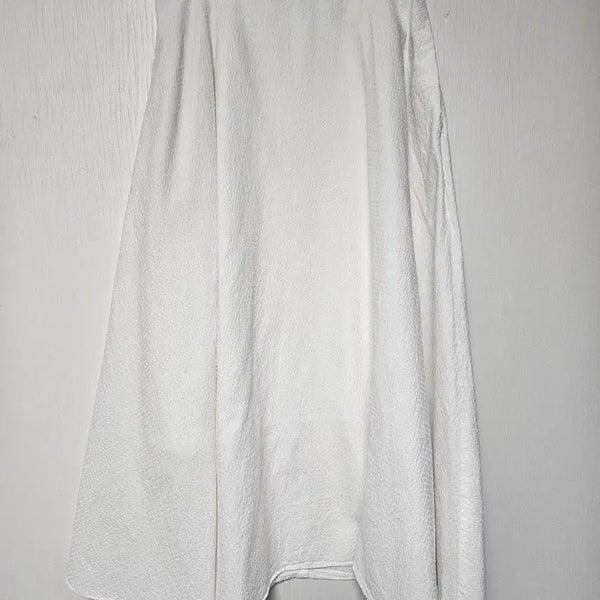 [BUNJANG] Uniqlo Seersucker Midi Skirt - White, Size M / 유니클로 시어서커 스커트m
