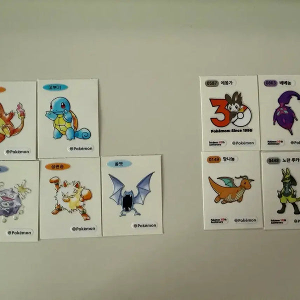 [BUNJANG] Pokemon Sticker Collection 30th Anniversary / 포켓몬 띠부씰 30주년 에몽가 베베놈 성원숭 또가스 망나뇽 루카리오 파이리 꼬부기 판매