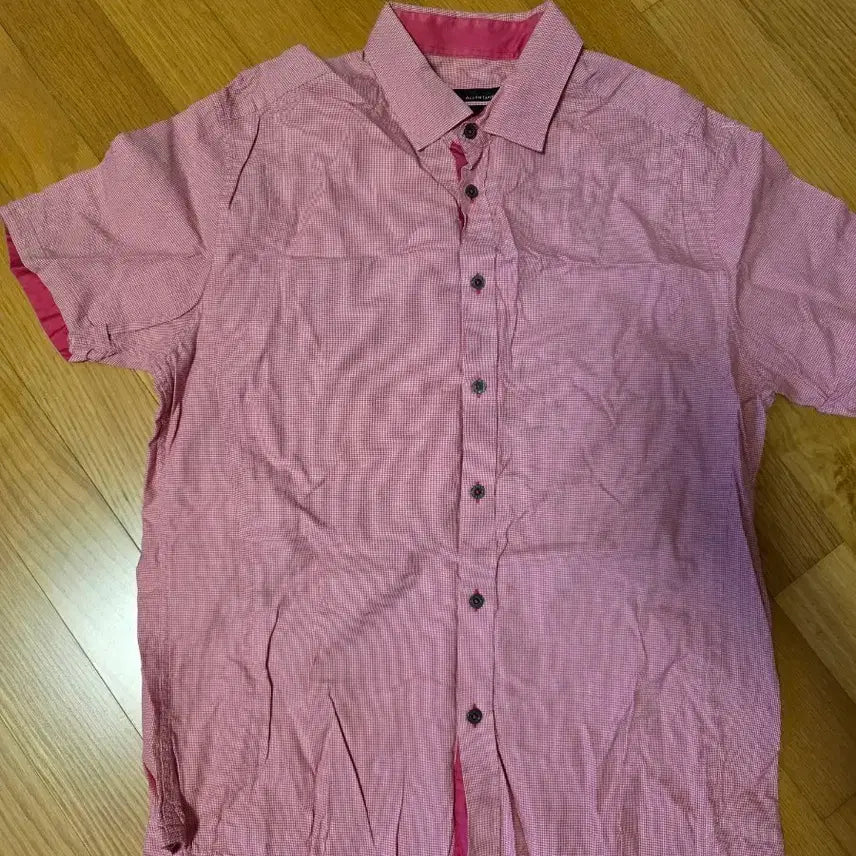 [BUNJANG] ALLEN Pink Check Short-Sleeve Shirt / ALLEN  핑크 체크 반팔 셔츠
