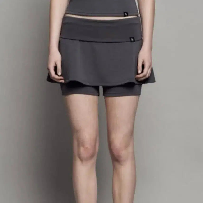 [BUNJANG] Synergy Folded Flare Skirt Pants Charcoal / (택o/실사o) 시너진 폴디드 플레어 스커트 팬츠 차콜