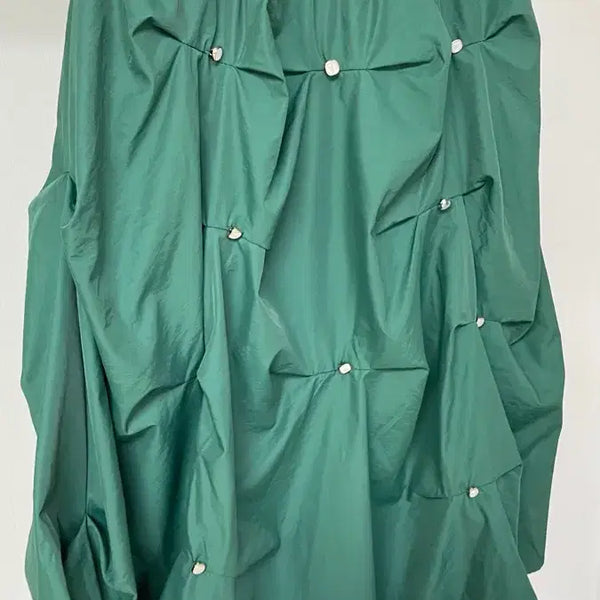 [BUNJANG] Green Shirring Skirt / 그린색 셔링 스커트