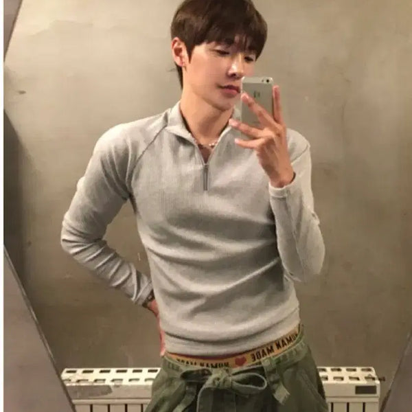 [BUNJANG] Half Zip-Up Sweatshirt / 하프집업
