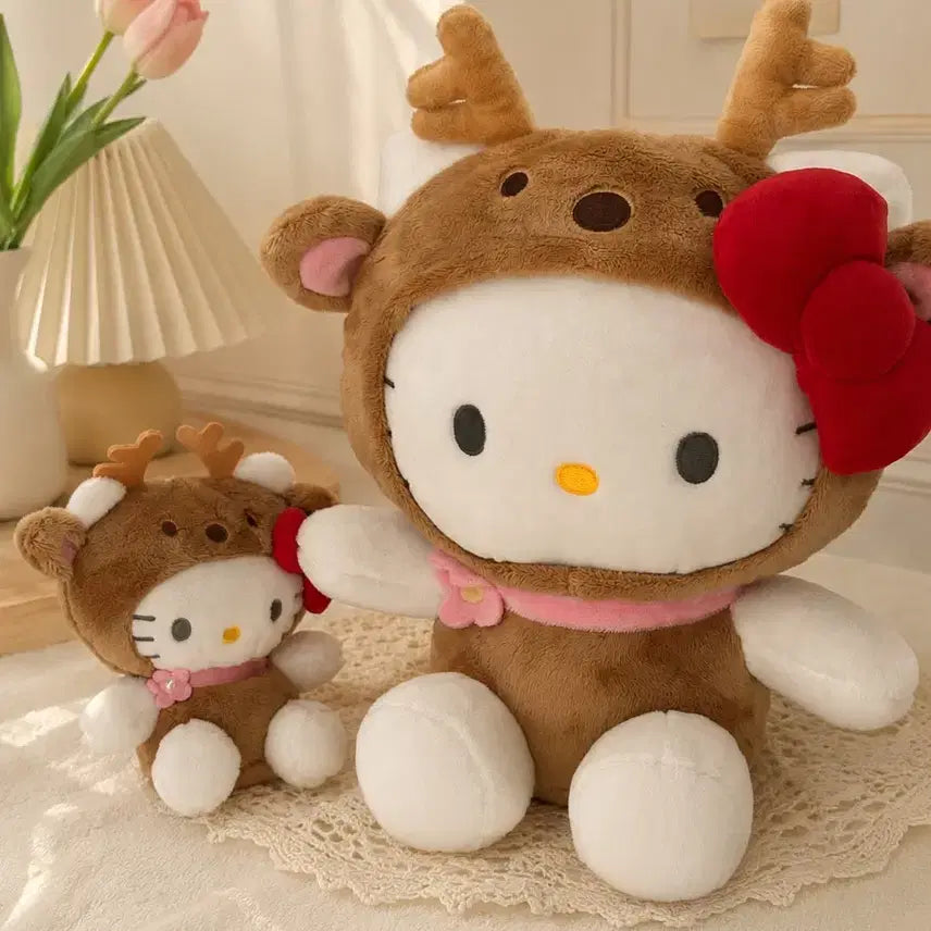 [BUNJANG] Hello Kitty Rudolph Medium Plush Doll Set / 헬로키티 루돌프 중형인형
