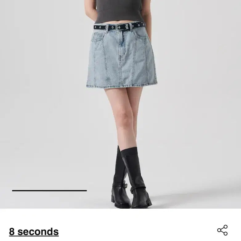 [BUNJANG] 8 Seconds Front Slit Denim Mini Skirt Sky Blue Size M / 에잇세컨즈 앞 절개 데님 미니스커트 - 스카이블루 사이즈m