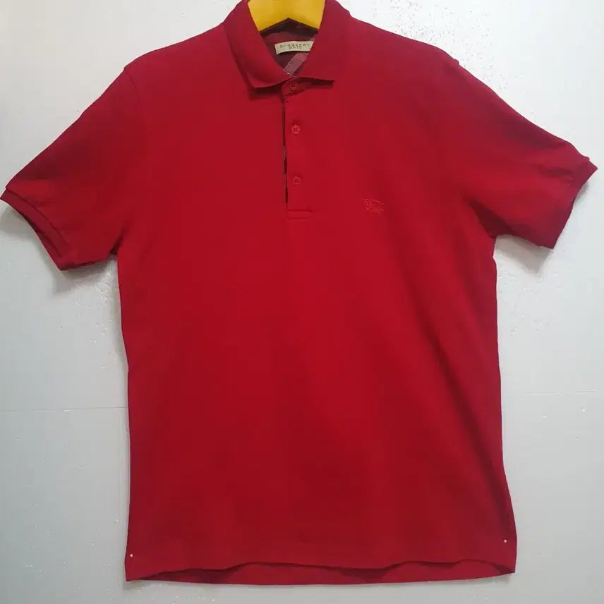 [BUNJANG] Burberry Red Short-Sleeve Polo Shirt M / 버버리 레드 반팔 폴로티 M