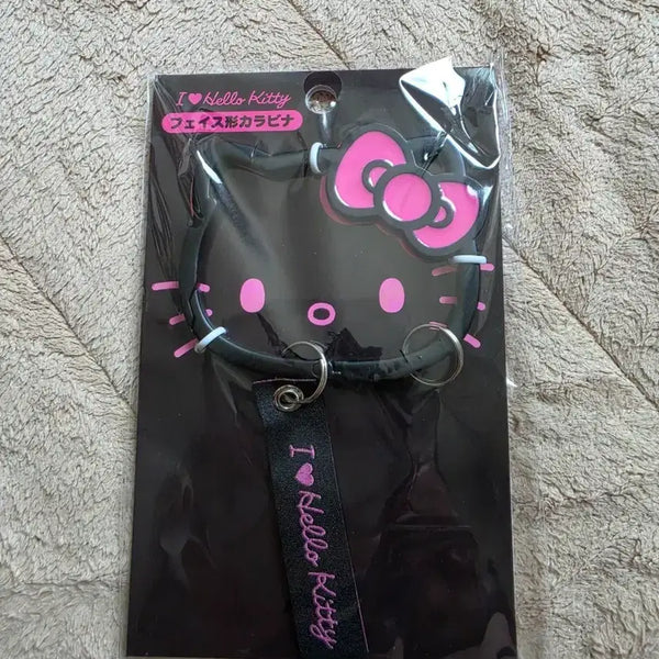[BUNJANG] Hello Kitty Face Carabiner Black / 헬로키티 얼굴 카라비너 블랙