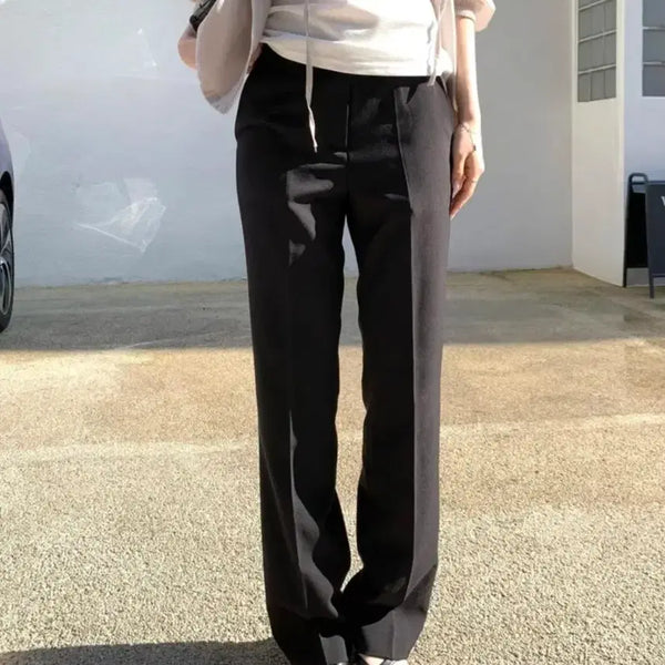 [BUNJANG] Frilly Classic Tailored Slacks - Black, M / 프릴리 클래식 테일러드 슬랙스 #블랙, M