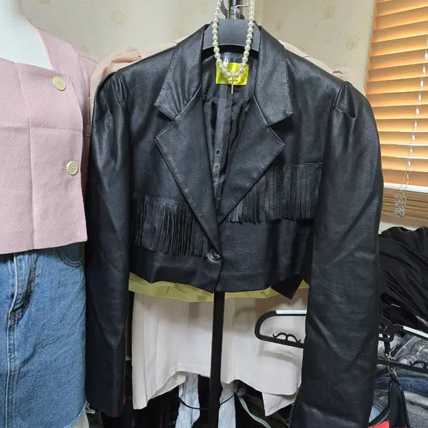 [BUNJANG] Lala Pipo Black Leather Jacket / 블랙 레더 자켓