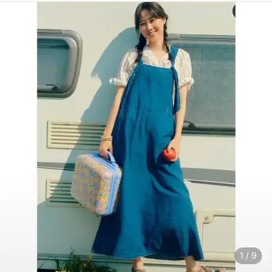 [BUNJANG] Thursday Island Denim Overall Maxi Dress / 써스데이아일랜드 오버롤데님맥시원피스