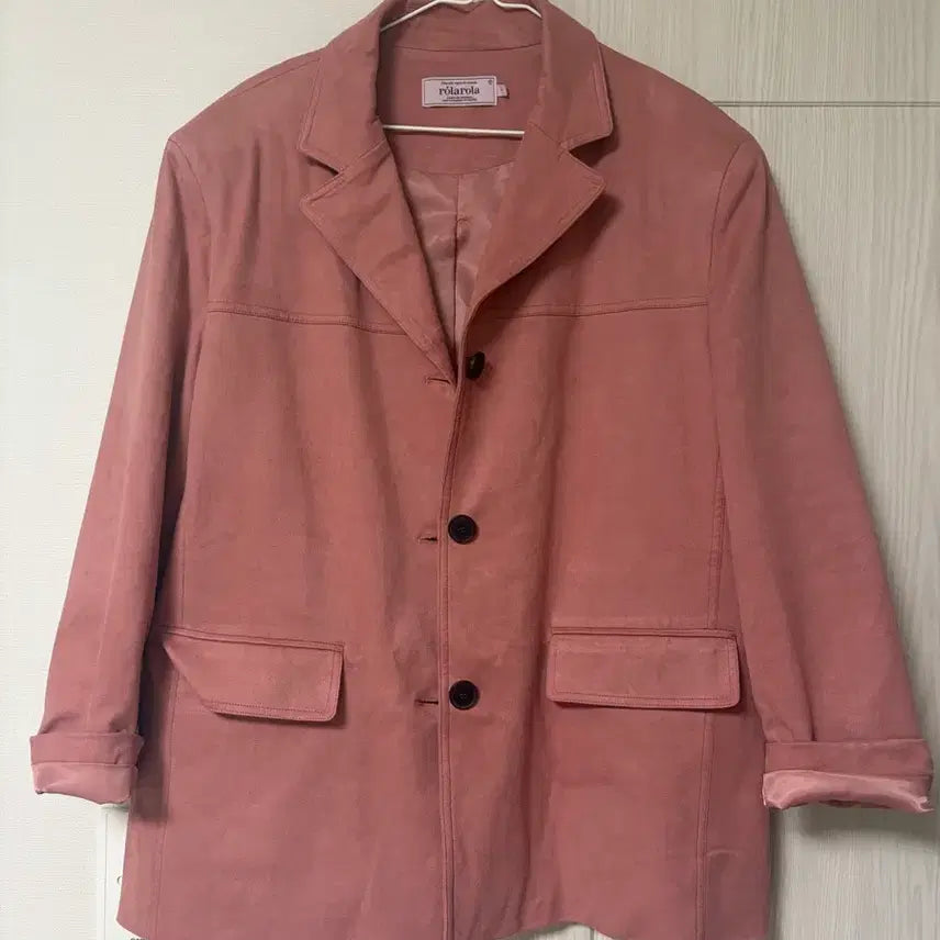 [BUNJANG] Rolleroara Pink Suede Jacket / 로라로라 핑크 스웨이드 자켓