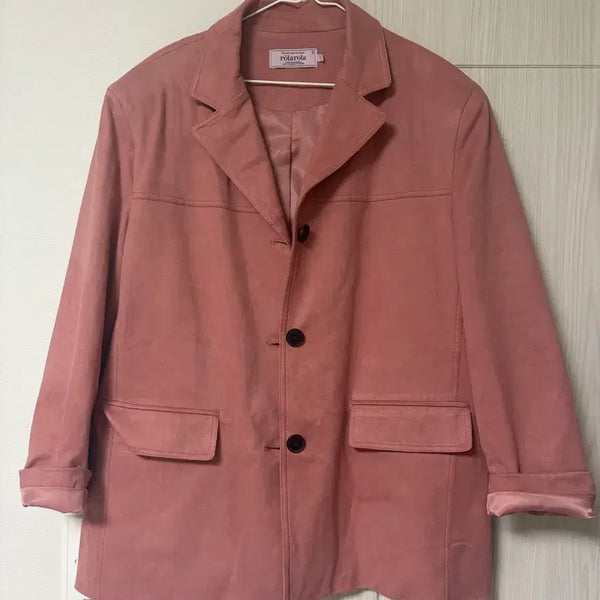 [BUNJANG] Rolleroara Pink Suede Jacket / 로라로라 핑크 스웨이드 자켓