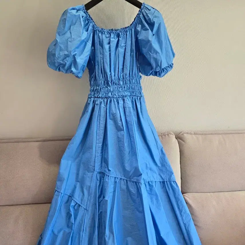 [BUNJANG] System Puff Sleeve Long Dress New / 한섬 타임  퍼프소매 원피스 새상품