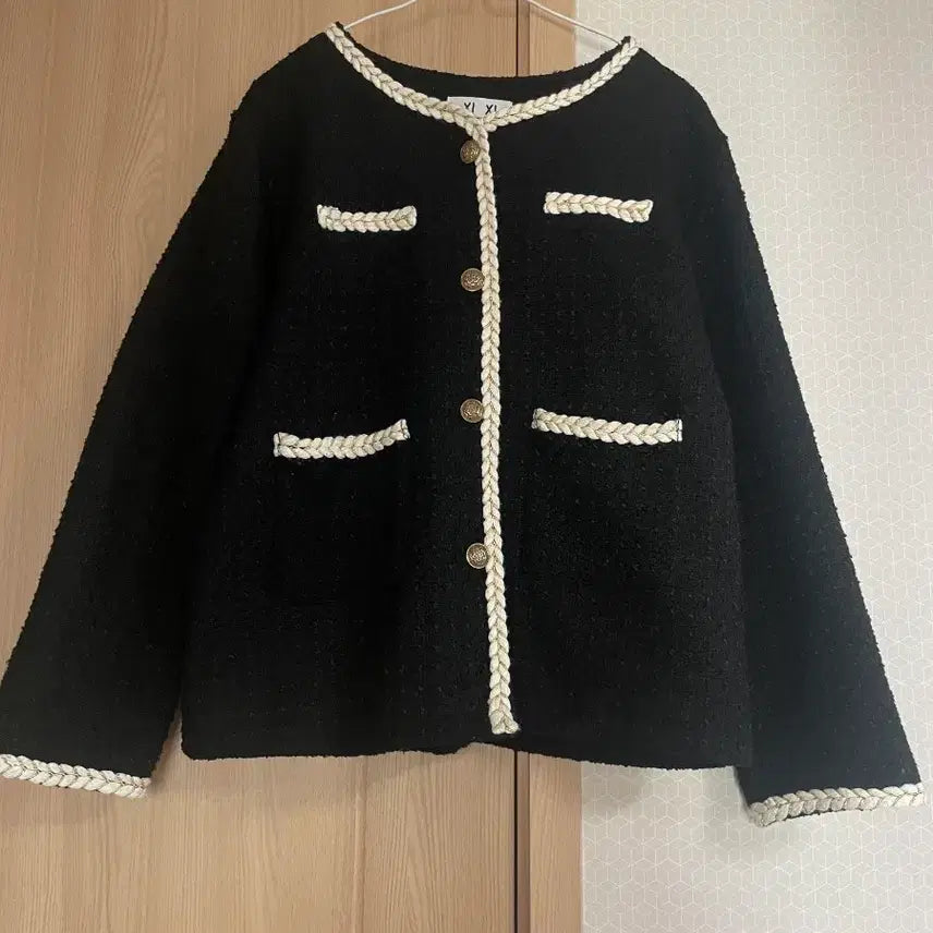 [BUNJANG] Black Tweed Jacket (Size 55-66) / 블랙 트위드 자켓 55~66