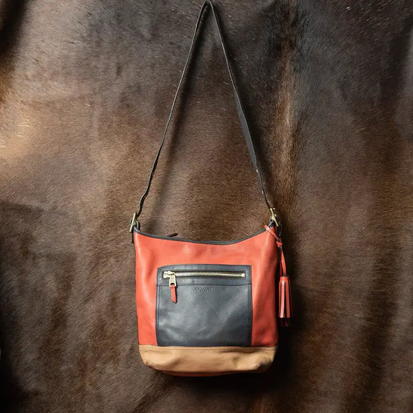 [BUNJANG] Coach 2012 Legacy Colorblock Leather Duffel Bag / 코치 2012 레거시 컬러블럭 레더 더플백
