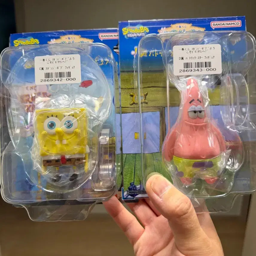 [BUNJANG] SpongeBob Ichiban Kuji C Prize SpongeBob Figure & D Prize Patrick Star Figure Bundle Set / 스폰지밥 신상 제일복권 C상 스폰지밥 + D상 뚱이 피규어 일괄