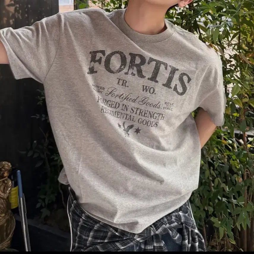 [BUNJANG] Travel Fortis Crop Short Sleeve T-Shirt Gray / [택달린 새상품] 트래블 포티스 크롭 반팔 티셔츠 그레이