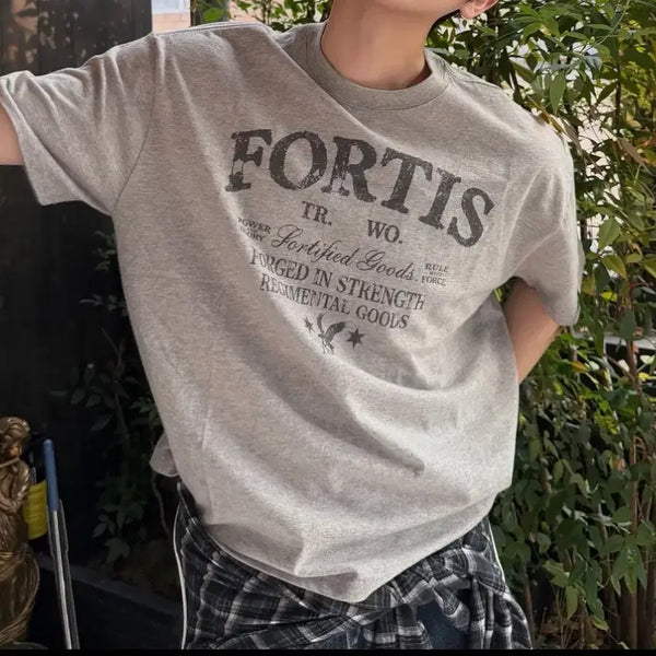 [BUNJANG] Travel Fortis Crop Short Sleeve T-Shirt Gray / [택달린 새상품] 트래블 포티스 크롭 반팔 티셔츠 그레이