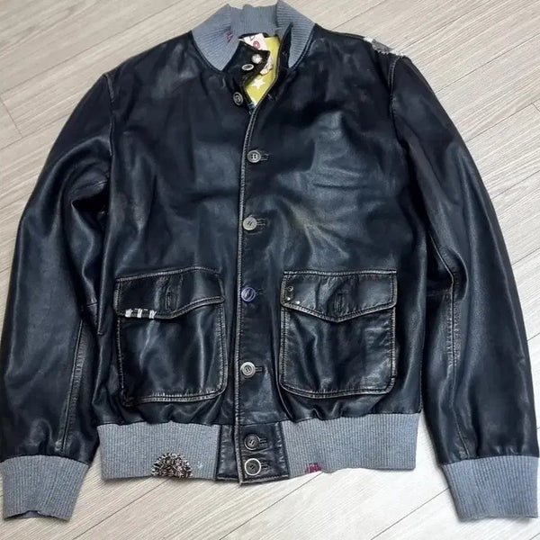 [BUNJANG] BOB Leathe Italian Leather A-1 Bomber Jacket / 명품 이태리제 BOB leathe 가죽 a-1 봄버 자켓(100-105)