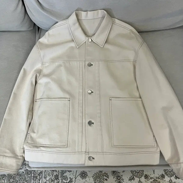 [BUNJANG] Mind Bridge Cotton Twill Trucker Jacket Ivory 105 / 마인드브릿지 코튼트윌트러커 자켓 아이보리 105 새상품