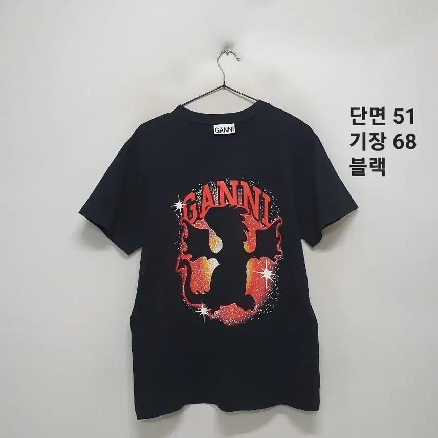 [BUNJANG] GANNI Black Short Sleeve T-Shirt / GANNI 가니 블랙 반팔 티셔츠.
