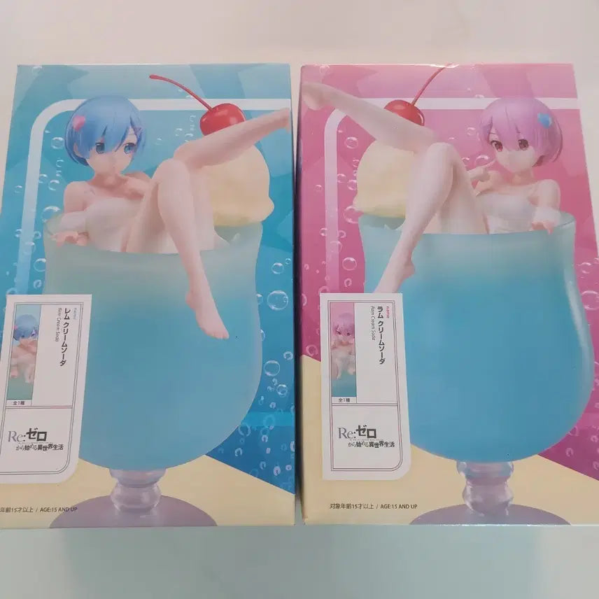 [BUNJANG] Re:Zero Rem & Ram Cream Soda Figure Bundle (Sealed) / Re:제로부터 렘 람 크림소다 피규어 미개봉 일괄
