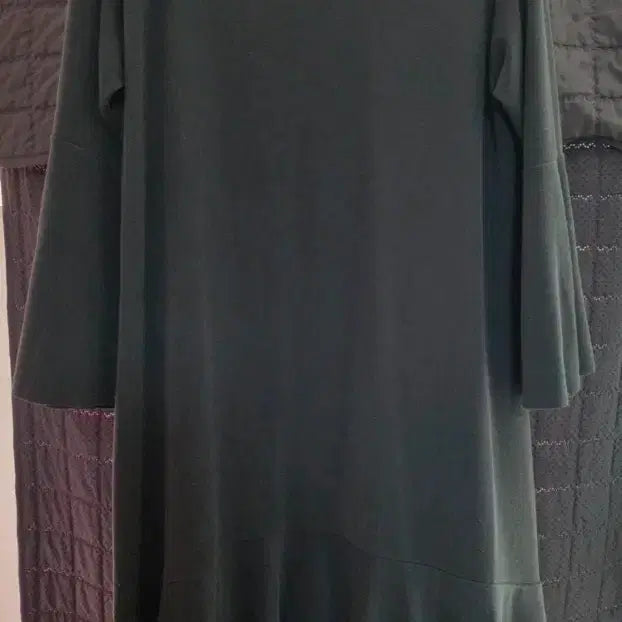 [BUNJANG] Charcoal Grey Ruffle Long Dress / 차콜그레이 프릴 롱 원피스
