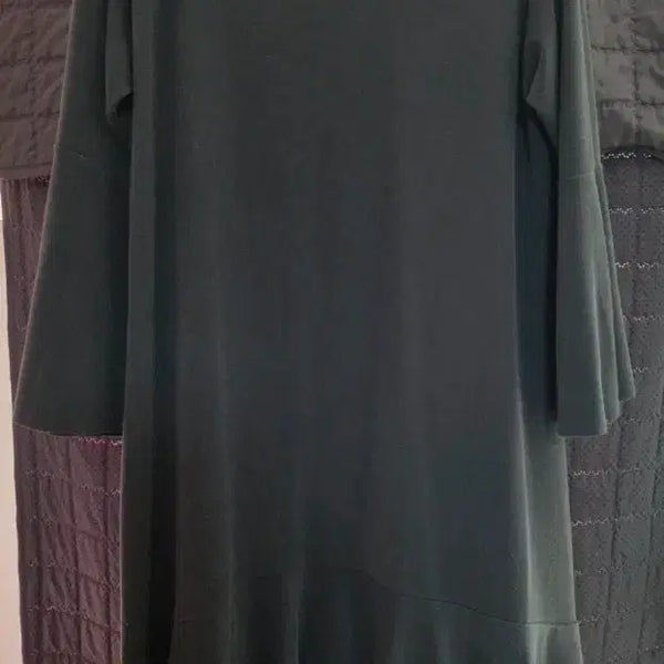 [BUNJANG] Charcoal Grey Ruffle Long Dress / 차콜그레이 프릴 롱 원피스