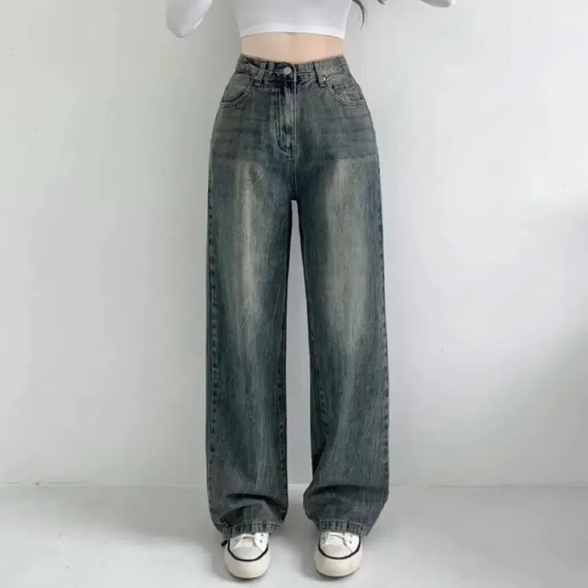 [BUNJANG] Wide Leg Denim Jeans / 시와 워싱 와이드 데님