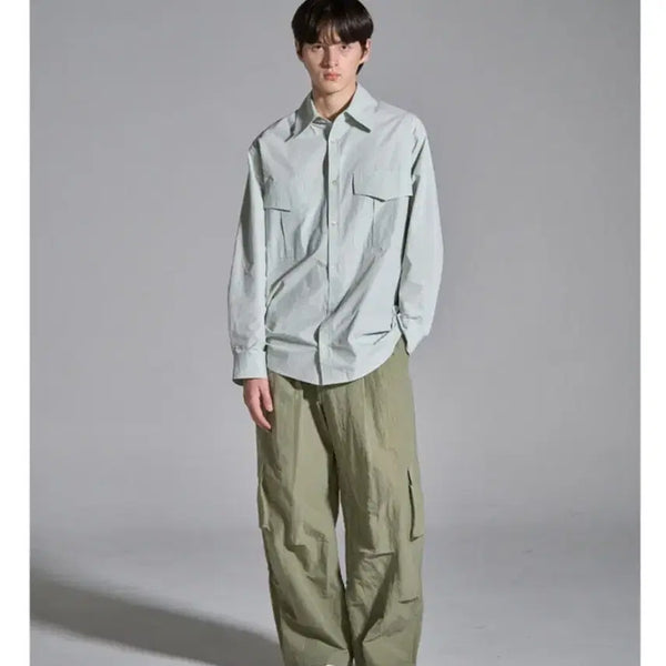 [BUNJANG] Noun Twist Cargo Nylon Pants 2 Olive Green XL / 노운 카고 바지 2 XL 32~34 오버핏 나일론 팬츠 카키 올리브 그린