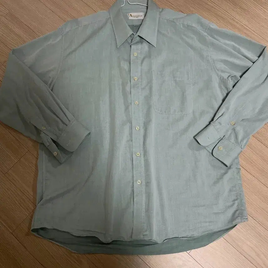 [BUNJANG] Aquascutum Sky Blue Long Sleeve Shirt 110 / 아쿠아스큐텀 하늘색 긴팔 셔츠 110