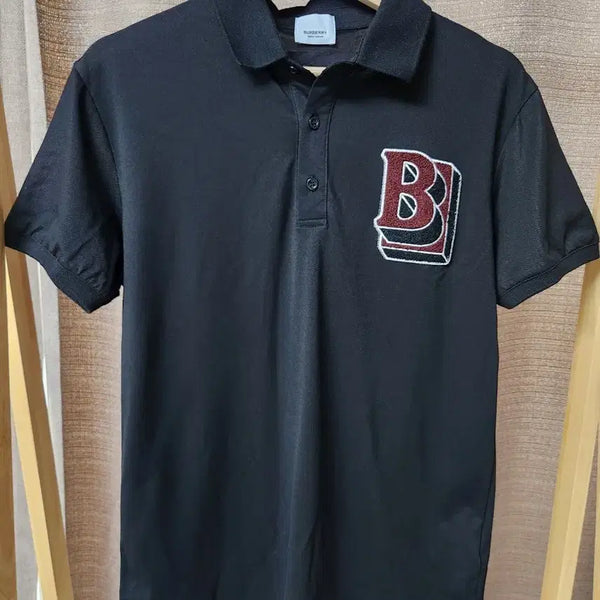 [BUNJANG] Burberry B Logo Black Short Sleeve Polo T-shirt / 버버리 B로고 블랙 반팔 폴로티