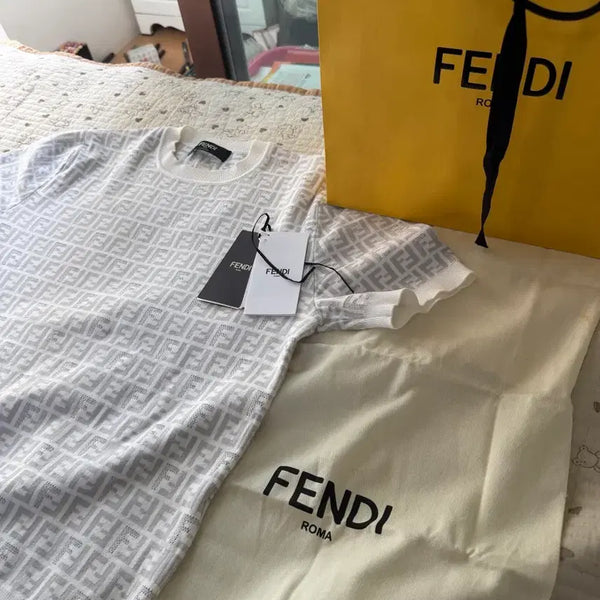 [BUNJANG] Fendi FF Jacquard Knit T-Shirt / 펜디 니트 반팔