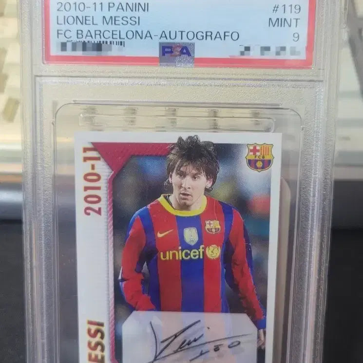 [BUNJANG] Lionel Messi FC Barcelona Autograph Card PSA MINT 9 / psa 메시 오토 FC바르셀로나 인쇄 싸인 등급 축구 카드