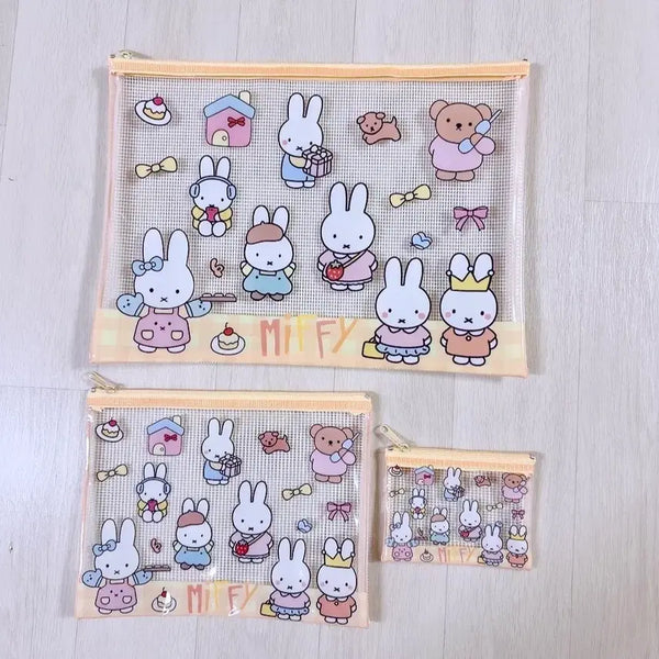 [BUNJANG] Miffy PVC Transparent Pouch Set (3 Sizes) / 미피 PVC 투명 파우치 3종세트 / 새상품