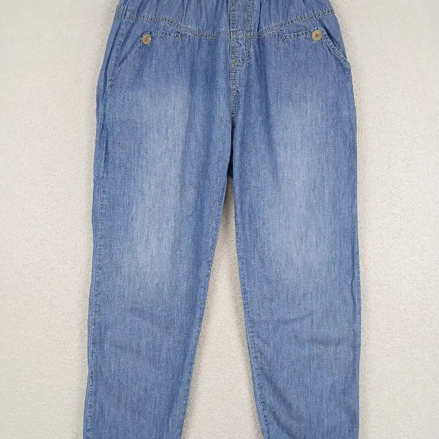 [BUNJANG] LUZ Women's Banding Denim Baggy Pants (Free Size) / LUZ 여성 밴딩 청바지 데님 배기 팬츠 (F)