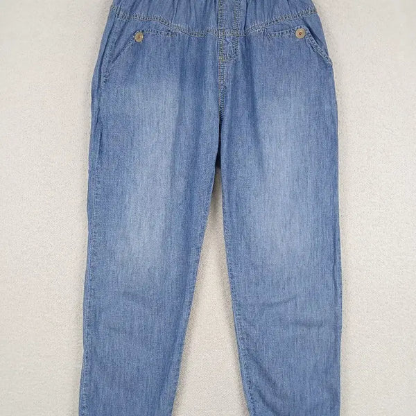 [BUNJANG] LUZ Women's Banding Denim Baggy Pants (Free Size) / LUZ 여성 밴딩 청바지 데님 배기 팬츠 (F)