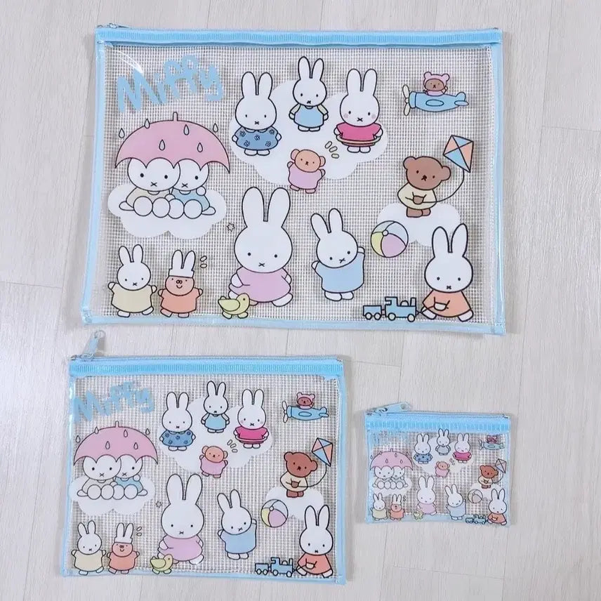 [BUNJANG] Miffy Clear PVC Pouch Set (3 Sizes) / 미피 투명 PVC 파우치 3종 세트 / 새상품