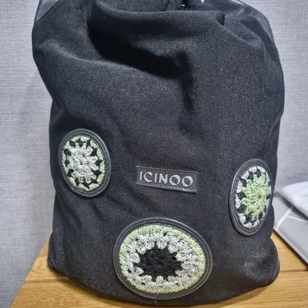 [BUNJANG] ICINOO Black Lambskin Bucket Bag / ICINOO 이시누 블랙 양가죽버킷백 가방백팩