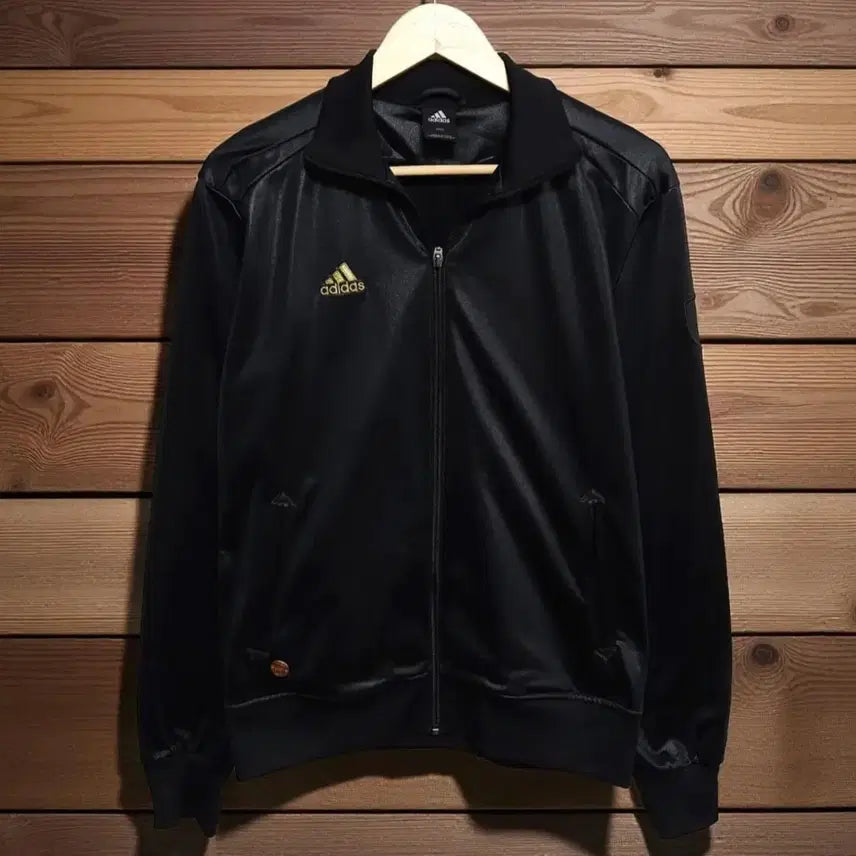 [BUNJANG] Adidas Black Track Top Jacket Leather / 아디다스 블랙 트랙탑 자켓 레더