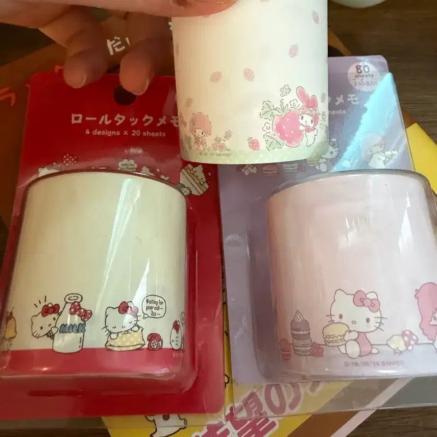 [BUNJANG] Sanrio Characters Memo Pad Set with Post-it Notes and Roll Stickers / 산리오 캐릭터 메모지2개 포스트잇6개 롤스티커메모지 3개