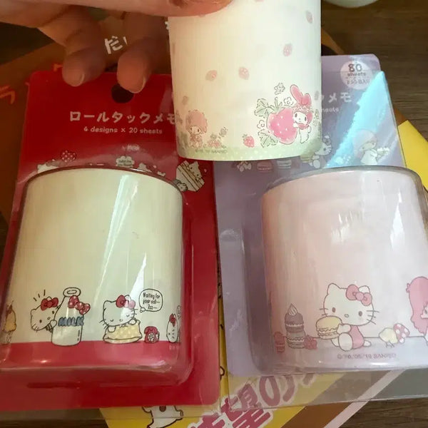 [BUNJANG] Sanrio Characters Memo Pad Set with Post-it Notes and Roll Stickers / 산리오 캐릭터 메모지2개 포스트잇6개 롤스티커메모지 3개