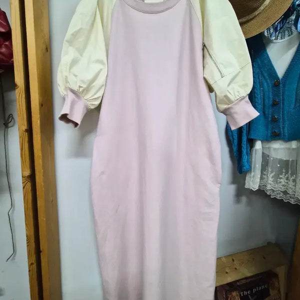 [BUNJANG] Less Flamingo Balloon Sweatshirt Dress / less flamingo 맨투맨 벌룬 원피스