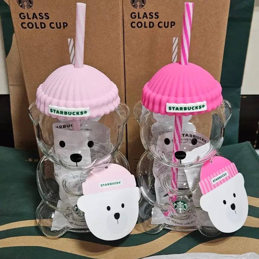 [BUNJANG] Starbucks Barbie Pink Bearista Glass Tumbler (591ml) / 새상품S급]스타벅스 바비핑크 베어리스타 글라스 곰돌이 콜드컵